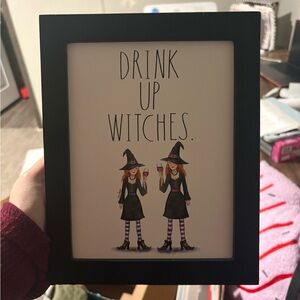 Black Framed Witch Art Print- Rae Dunn